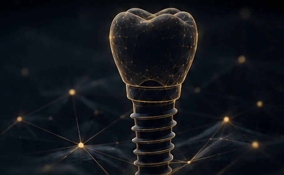 Implant dentaire lumineux - réseau de particules